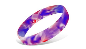 Swirled Silicone Wristbands - Red/White/Blue