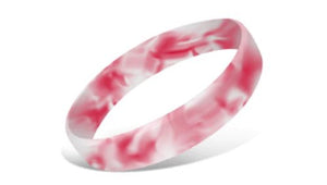 Swirled Silicone Wristbands - Red/White