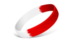 Segmented Silicone Wristbands - Red/White