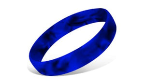 Swirled Silicone Wristbands - Reflex Blue/Black