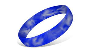 Swirled Silicone Wristbands - Reflex Blue/Grey