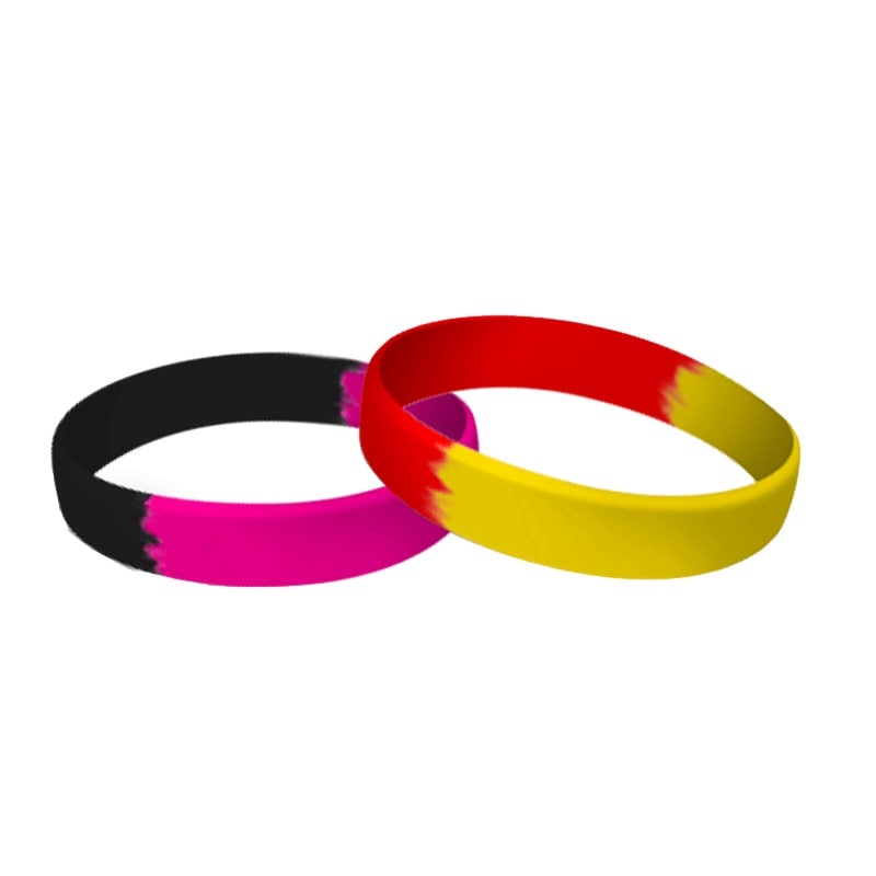 Custom Silicone Wristbands Adult Silkscreen Embossed Imprinted 1/2