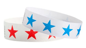 Tyvek 3/4" Wristbands - Stars