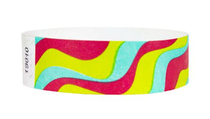 Tyvek 3/4" Wristbands - Groovy Stripes