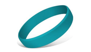 Teal - Solid Silicone Wristbands - Debossed with ink