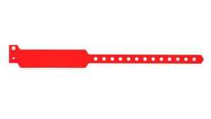 Vinyl Wristbands - Wide Face Neon Red