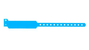 Vinyl Wristbands - Wide Face Neon Blue