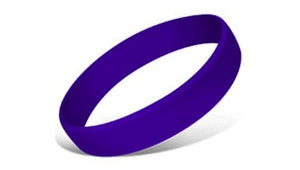 Violet - Solid Silicone Wristbands - Embossed Printed 