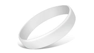 White - Solid Silicone Wristbands - Embossed