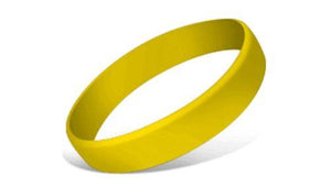 Yellow - Solid Silicone Wristbands - Embossed