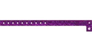 Plastic Wristbands - Holographic Purple