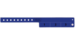 Vinyl Wristbands - 3 Tab Navy Blue