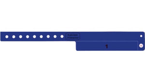 Vinyl Wristbands - 1 Tab Navy Blue