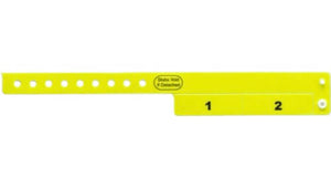 Vinyl Wristbands - 2 Tab Neon Yellow