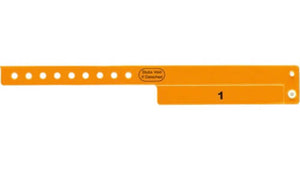 Vinyl Wristbands - 1 Tab Neon Orange