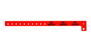 Plastic Wristbands - Age Verified Neon Red