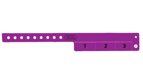 Vinyl Wristbands - 3 Tab purple