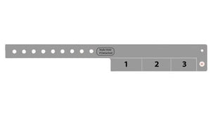 Vinyl Wristbands - 3 Tab Silver