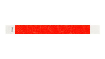 Tyvek 1" Wristbands - Solid neon red