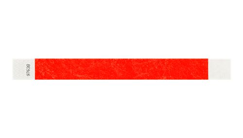 Tyvek 1" Wristbands - Solid neon red Custom