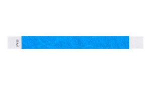Tyvek 1" Wristbands - Solid Neon Blue Custom