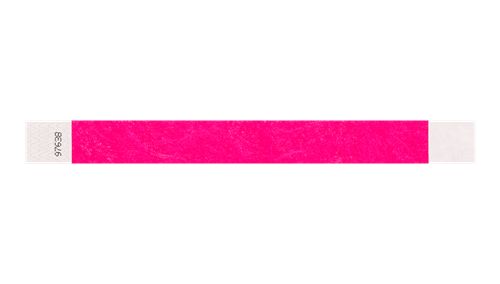 Tyvek 1" Wristbands - Solid Neon PInk Custom