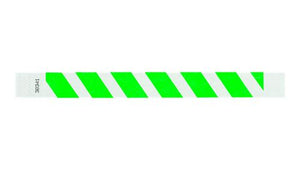 Tyvek 1" Wristbands - Stripes Neon Green