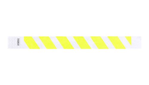 Tyvek 1" Wristbands - Stripes Neon Yellow