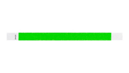 Tyvek 3/4" Wristbands - Solid Colours Neon Green  Custom