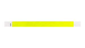 Tyvek 3/4" Wristbands - Solid Neon Yellow (pk 100)