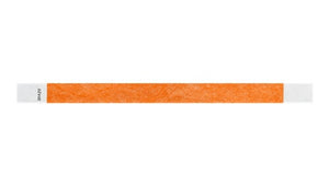Tyvek 3/4" Wristbands - Solid Neon Orange (pk 100)