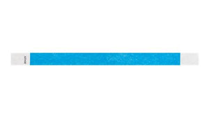 Tyvek 3/4" Wristbands - Solid Neon Blue (pk 100)