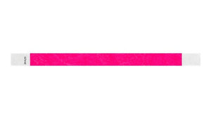 Tyvek 3/4" Wristbands - Solid Colours Neon Pink Custom