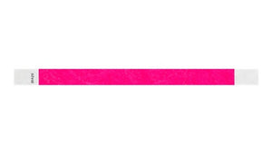 Tyvek 3/4" Wristbands - Solid Neon Pink (pk 100)