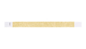 Tyvek 3/4" Wristbands - Solid Gold (pk 100)
