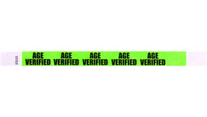 Tyvek 3/4" Wristbands - Age Verified Neon Green