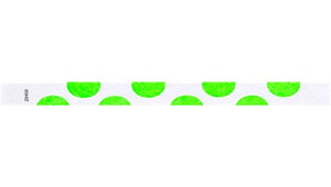 Tyvek 3/4" Wristbands - Half Circles Neon Green