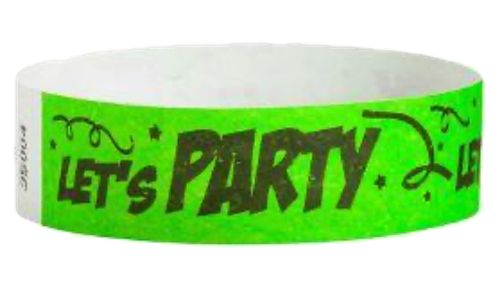 Tyvek 3/4" Wristbands - Let's Party