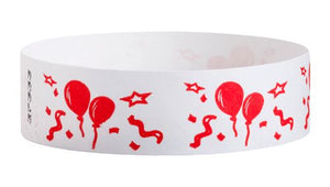 Tyvek 3/4" Wristbands - Red Balloons