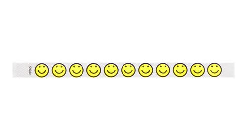 Tyvek 3/4" Wristbands - Smiley Happyface