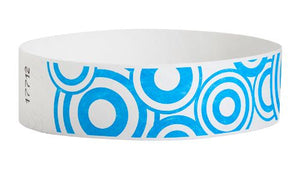 Tyvek 3/4" Wristbands - Blue Disks