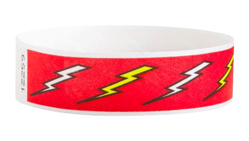 Tyvek 3/4" Wristbands - Lightning Bolts