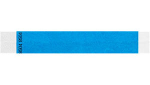 Tyvek 3/4" Wristbands - Duplicate Numbers Neon Blue
