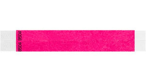 Tyvek 3/4" Wristbands - Duplicate Numbers Neon Pink