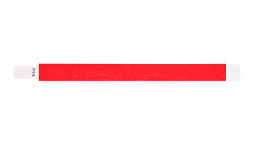 Tyvek 3/4" Wristbands - Qwik Fit Neon Red